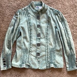 Diane Gilman Jean Jacket with Pintuck Details054